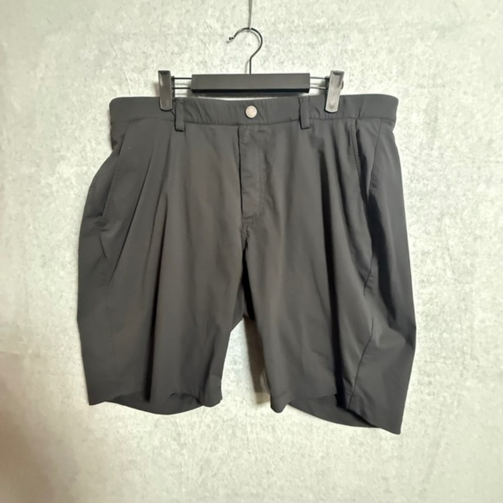 REDVANLY Mens Golf Shorts Black Performance Stretch Embroidered Logo Size 36 37
